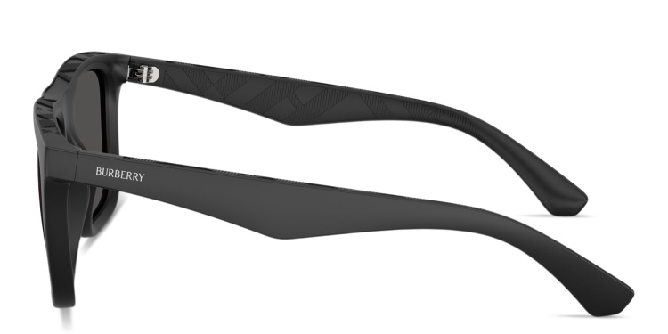 Shop BURBERRY Logo Signature Square Sunglasses in Black online.