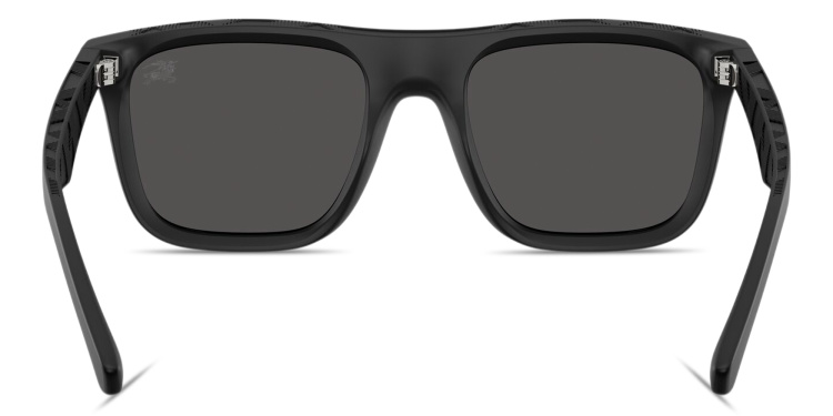 Shop BURBERRY Logo Signature Square Sunglasses in Black online.