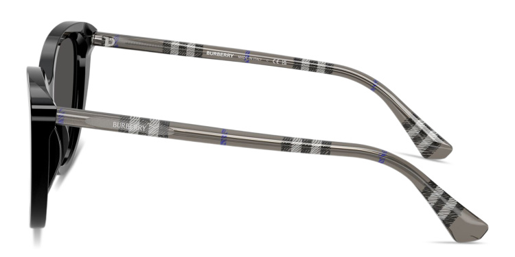 تسوق نظارات شمسية طراز كات آي بنقشة المربّعات بربري بلون أسود أونلاين.