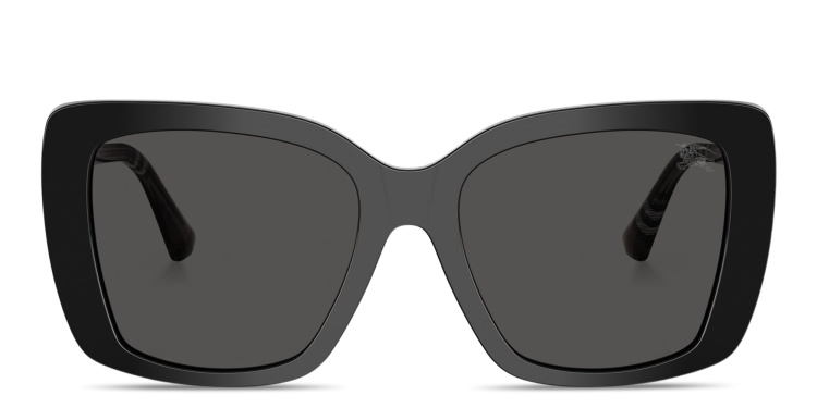 تسوق نظارات شمسية مربّعة كبيرة بنقشة المربّعات بربري بلون أسود أونلاين.