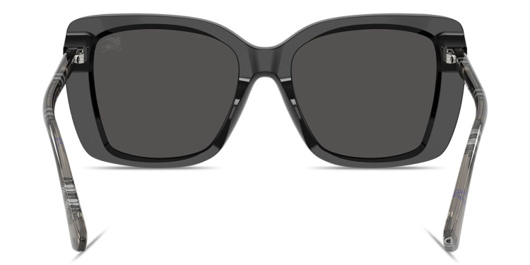 تسوق نظارات شمسية مربّعة كبيرة بنقشة المربّعات بربري بلون أسود أونلاين.