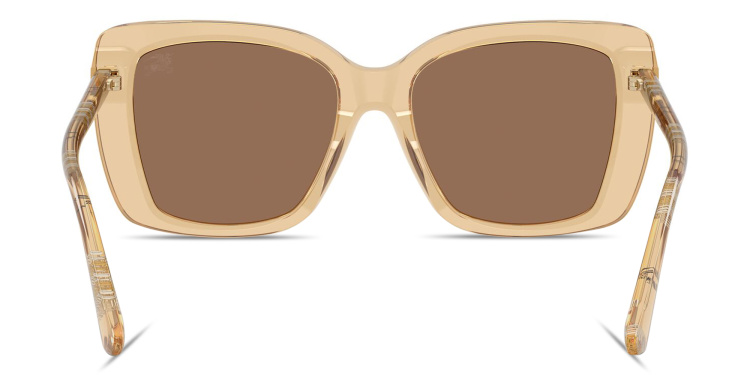 Shop BURBERRY Vintage Check Oversized Square Sunglasses in Brown online.