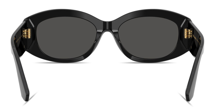 Shop Dolce & Gabbana DG Motif Oval Sunglasses in Black online.