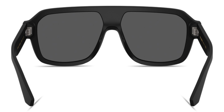 Shop Dolce & Gabbana DG Emblem Aviator Sunglasses in Black online.