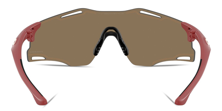 Shop Oakley Cybr Zero Unisex Rimless Rectangle Sunglasses in Red online.