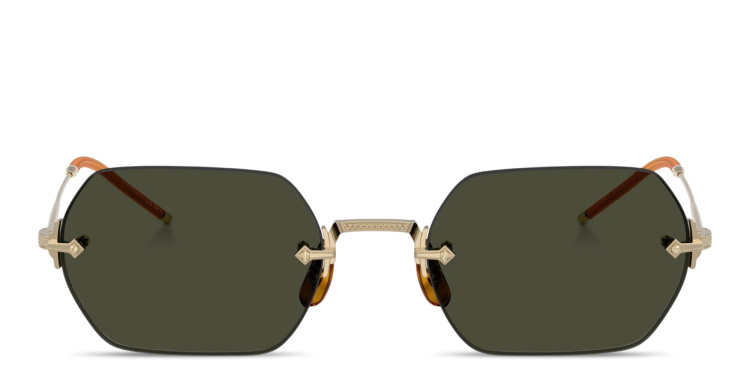 تسوق نظارات شمسية تي كاي-13 غير منتظمة بدون إطار للجنسين أوليفر بيبلز بلون ذهبي أونلاين.