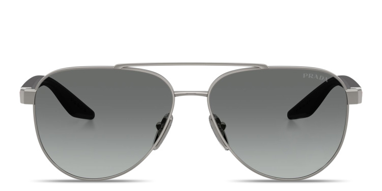 تسوق نظارات شمسية طراز أفياتور بتوقيع العلامة برادا لينيا روسا بلون رمادي أونلاين.