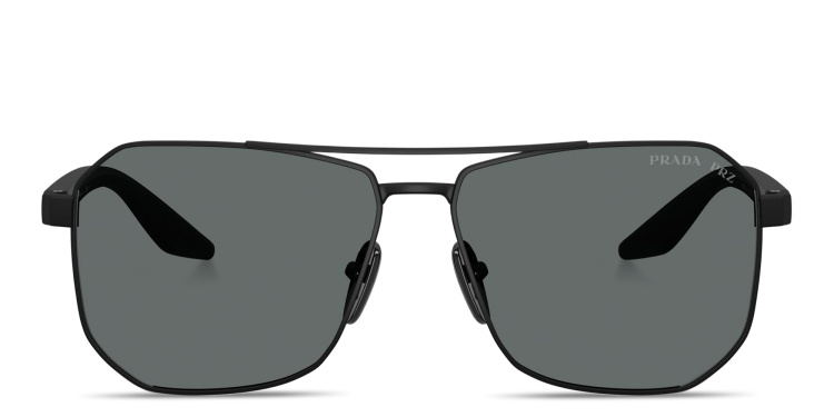 تسوق نظارات شمسية طراز بايلوت بتوقيع العلامة برادا لينيا روسا بلون أسود أونلاين.