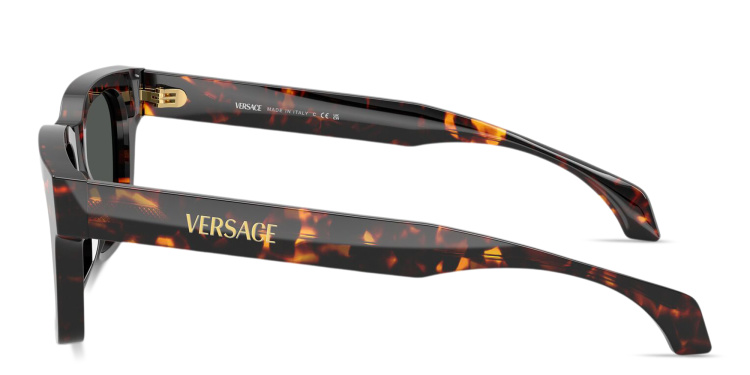 Shop VERSACE Logo Signature Square Sunglasses in Havana online.