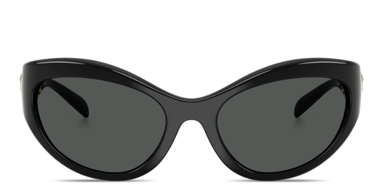 Shop VERSACE Medusa Cat-Eye Sunglasses in Black online.