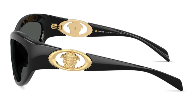 Shop VERSACE Medusa Cat-Eye Sunglasses in Black online.