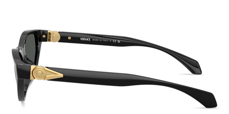 Shop VERSACE Medusa Cat-Eye Sunglasses in Black online.
