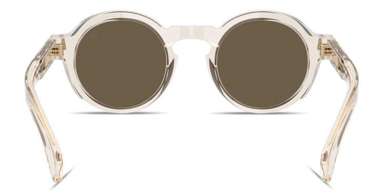 Shop Moncler Aurone Unisex Round Sunglasses in Gold online.