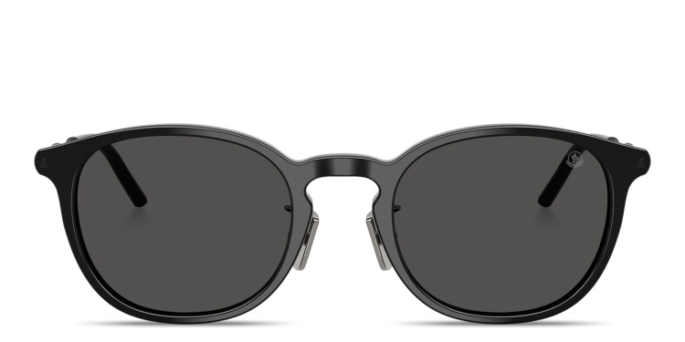 Shop Moncler Barbb Unisex Round Sunglasses in Black online.