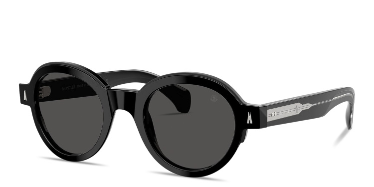 Shop Moncler Rondosa Unisex Round Sunglasses in Black online.