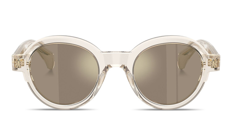 Shop Moncler Rondosa Unisex Round Sunglasses in Beige online.