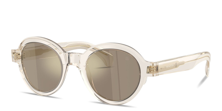 Shop Moncler Rondosa Unisex Round Sunglasses in Beige online.