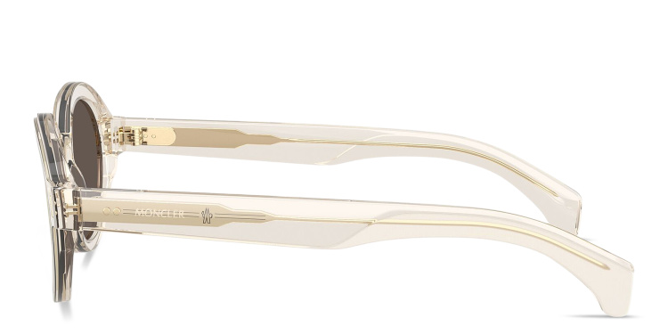 Shop Moncler Rondosa Unisex Round Sunglasses in Beige online.