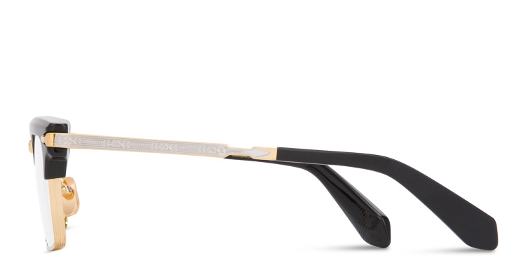 Shop JACQUES MARIE MAGE Alin Unisex Square Eyeglasses in Black online.