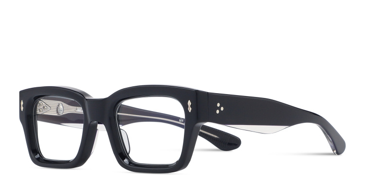 Shop JACQUES MARIE MAGE Suze Unisex Square Eyeglasses in Black online.