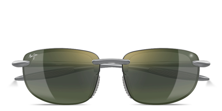 Shop Maui Jim Ho’okipa Ultra Unisex Rimless Rectangle Sunglasses in Grey online.