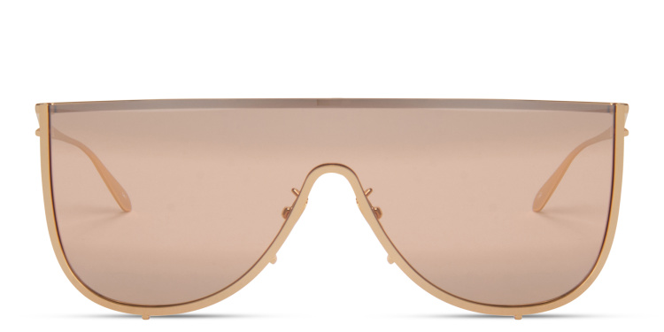 تسوق نظارات شمسية بوستييه كبيرة واسعة على شكل قناع علايا بلون ذهبي أونلاين.