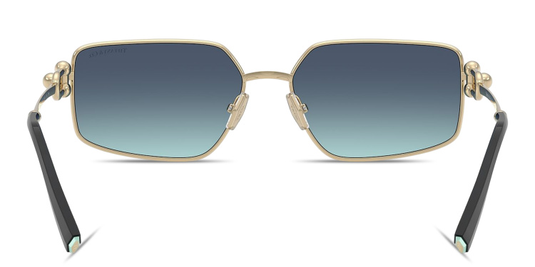 Shop TIFFANY Tiffany Hardwear Unisex Rectangle Sunglasses in Gold online.