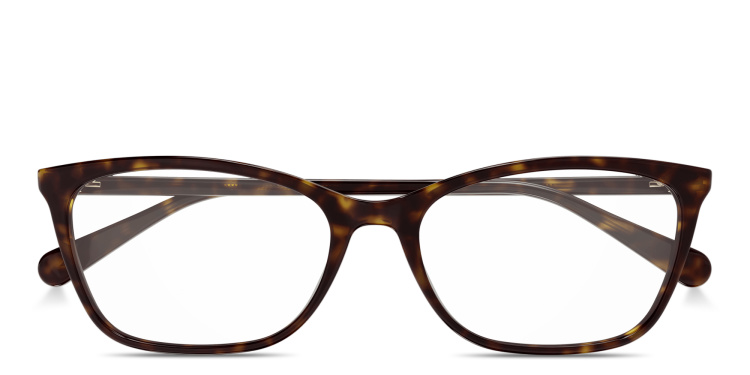 Shop GUCCI GG Logo Wide Rectangle Eyeglasses in Havana online.