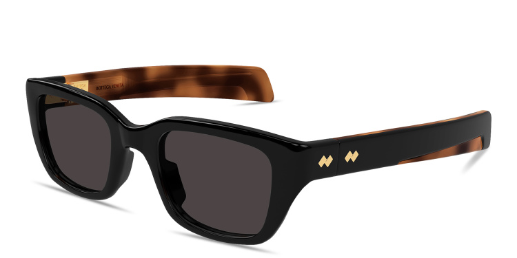 Shop BOTTEGA VENETA Birdie Unisex Square Sunglasses in Black online.