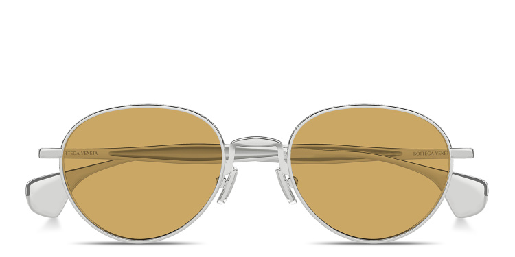 Shop BOTTEGA VENETA Fin Unisex Panthos Sunglasses in Silver online.