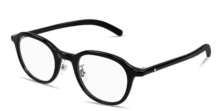 Shop MONTBLANC Snowcap Panthos Eyeglasses in Black online.