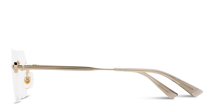 Shop MONTBLANC Nib Rimless Irregular Eyeglasses in Gold online.