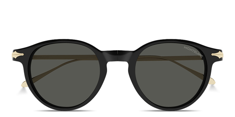 Shop MONTBLANC Nib Panthos Sunglasses in Black online.