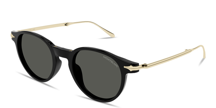 Shop MONTBLANC Nib Panthos Sunglasses in Black online.