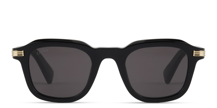 تسوق نظارات شمسية بروميير دو كارتييه بإطار مربّع كارتييه بلون أسود أونلاين.