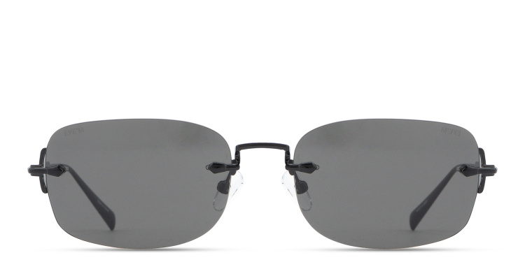 تسوق نظارات شمسية مستطيلة بدون إطار EYE'M بلون أسود أونلاين.