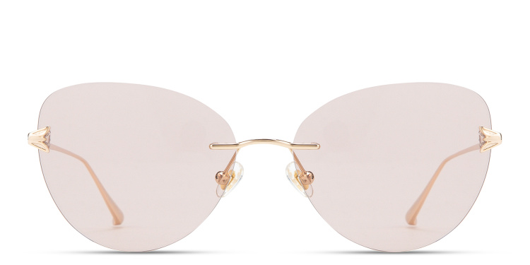 تسوق نظارات شمسية طراز كات آي بدون إطار EYE'M بلون ذهبي أونلاين.