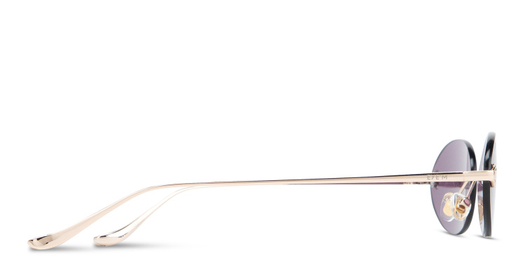 Shop EYE'M Rimless Oval Sunglasses in Gold online.