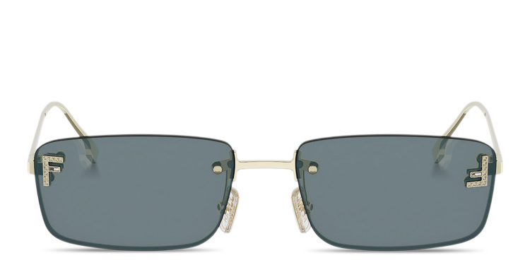 تسوق نظارات شمسية فيرست كريستال مستطيلة بدون إطار فيندي بلون ذهبي أونلاين.