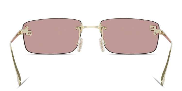 تسوق نظارات شمسية فيرست كريستال مستطيلة بدون إطار فيندي بلون ذهبي أونلاين.