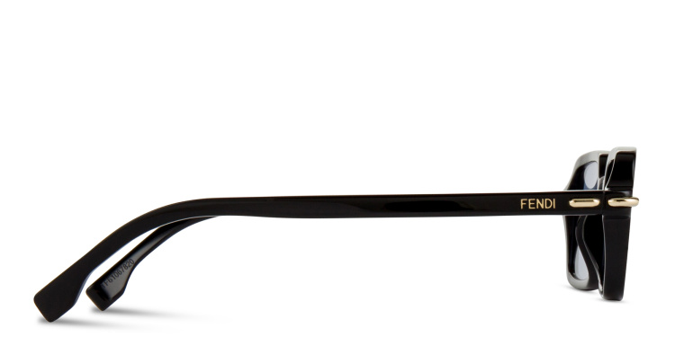 Shop FENDI Selleria Rectangle Sunglasses in Black online.