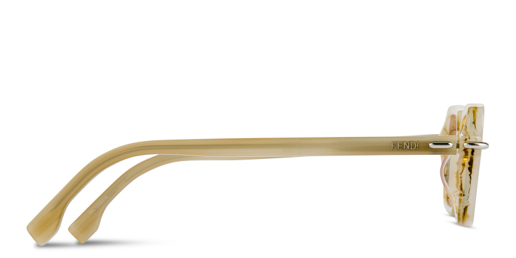 Shop FENDI Selleria Rectangle Sunglasses in Brown online.