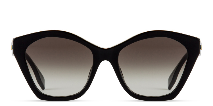 Shop FENDI Lettering Irregular Sunglasses in Black online.