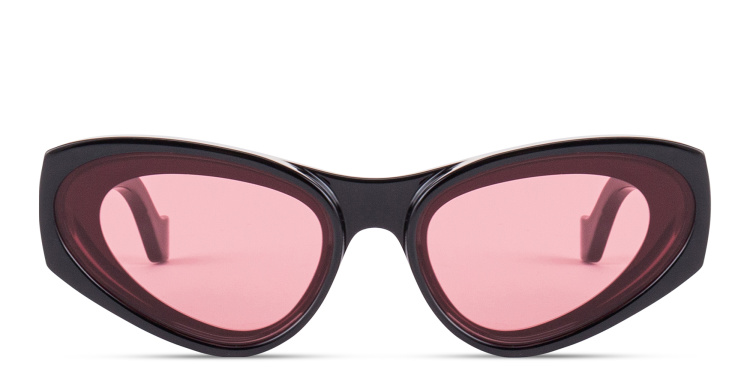 Shop LOEWE Logo Signature Cat-Eye Sunglasses in Black online.