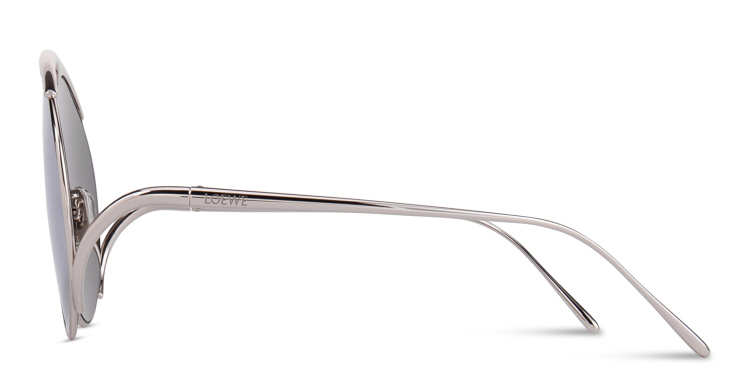 Shop LOEWE Hillock Oversized Aviator Sunglasses in Silver online.