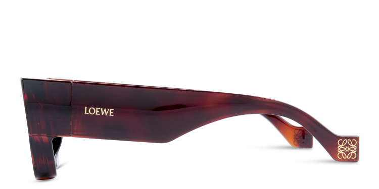 Shop LOEWE Logo Signature Unisex Rectangle Sunglasses in Havana online.