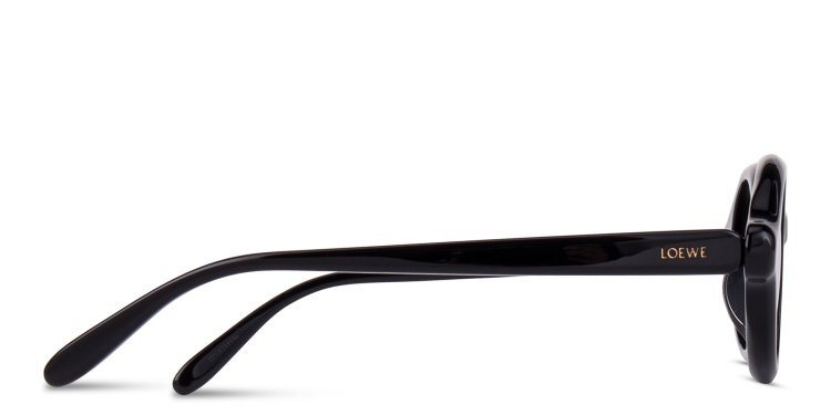 Shop LOEWE Slim Round Sunglasses in Black online.