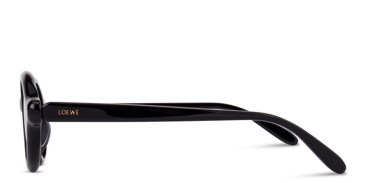 Shop LOEWE Slim Round Sunglasses in Black online.
