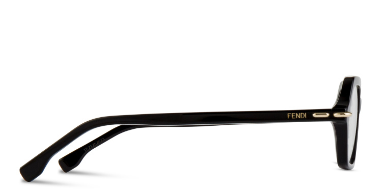 Shop FENDI Selleria Irregular Eyeglasses in Black online.