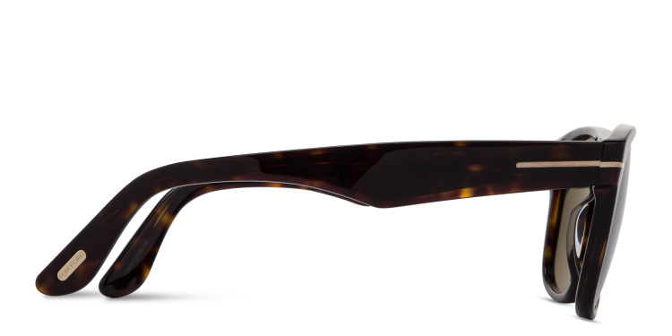 Shop TOM FORD T Logo Square Sunglasses in Havana online.